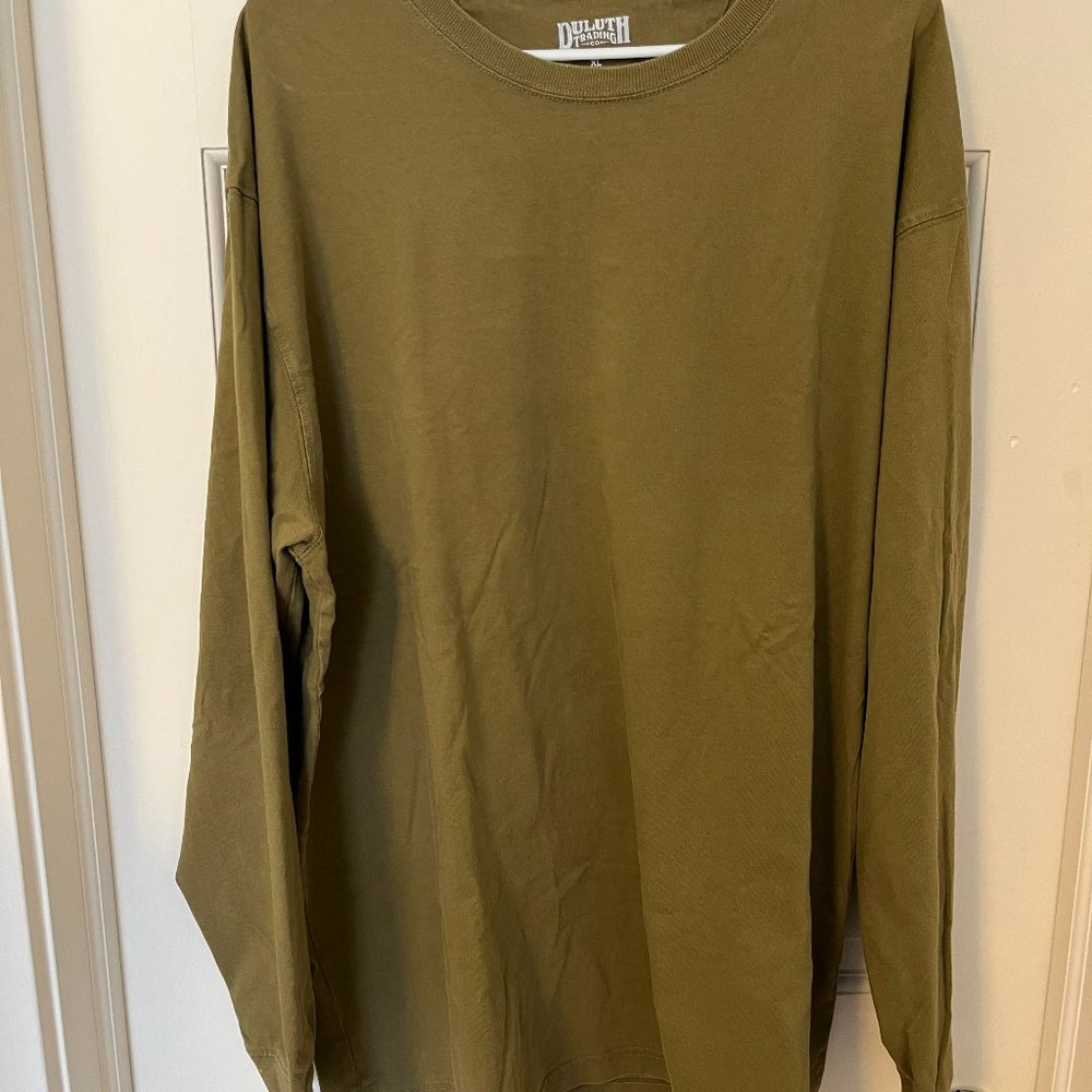 Men's Duluth Trading Company Longtail Lon Sleeve Tee Shirt XL Army green